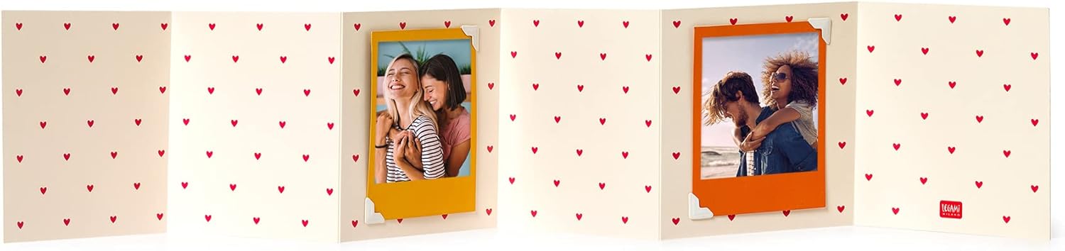 Legami - Keepsake Box, Every Moment Counts, 16.5x4.3cm, Durable Cardboard Casket, Contains an Accordion Folded Album, Magnetic Closure, for Photos (9x11cm) and Small Items