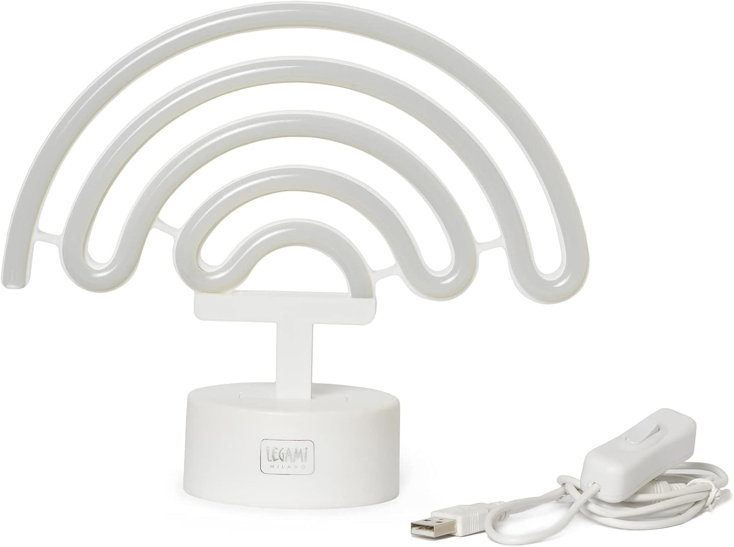 Legami - Neon Effect Led Lamp, It's a Sign, H 19 cm, Rainbow Theme, Dual Power, USB Cable (Included) or Batteries (not included), Table Lamp, Multicolor Light