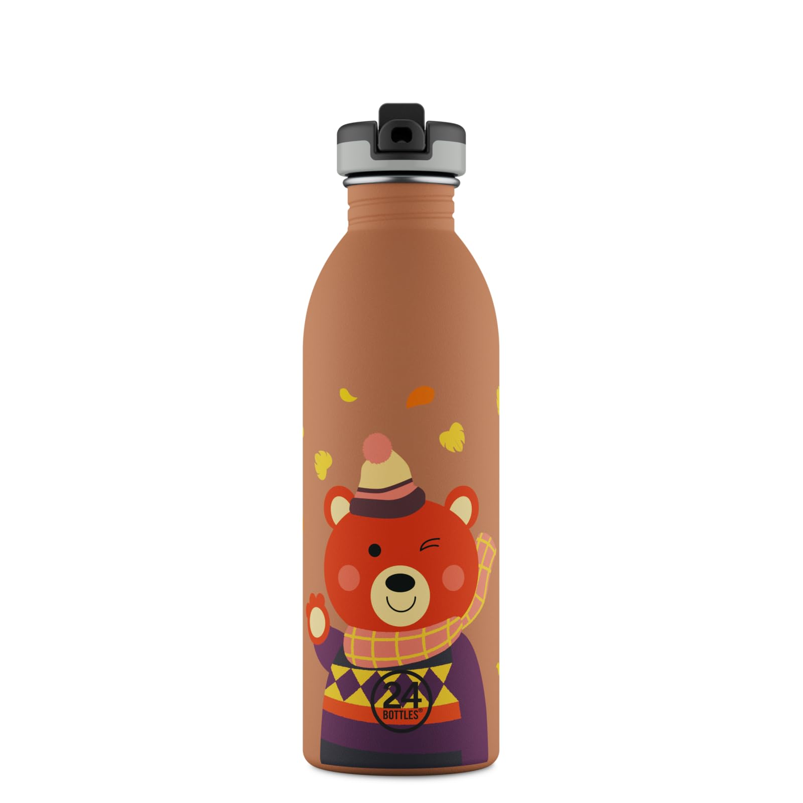24BOTTLES Kids - Borraccia Bambini con Cannuccia Scuola Elementare e Asilo 500ml, Borraccia Bambina Bambino 100% Ermetica in Acciaio Inox BPA Free Ultraleggera (Sweet Bear, 500 ml)