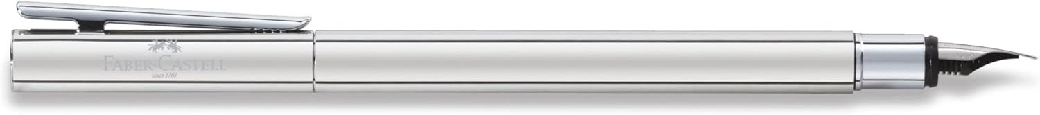 Faber-Castell Neo Slim 342002 Fountain Pen Stainless Steel Nib Width EF Shiny Silver