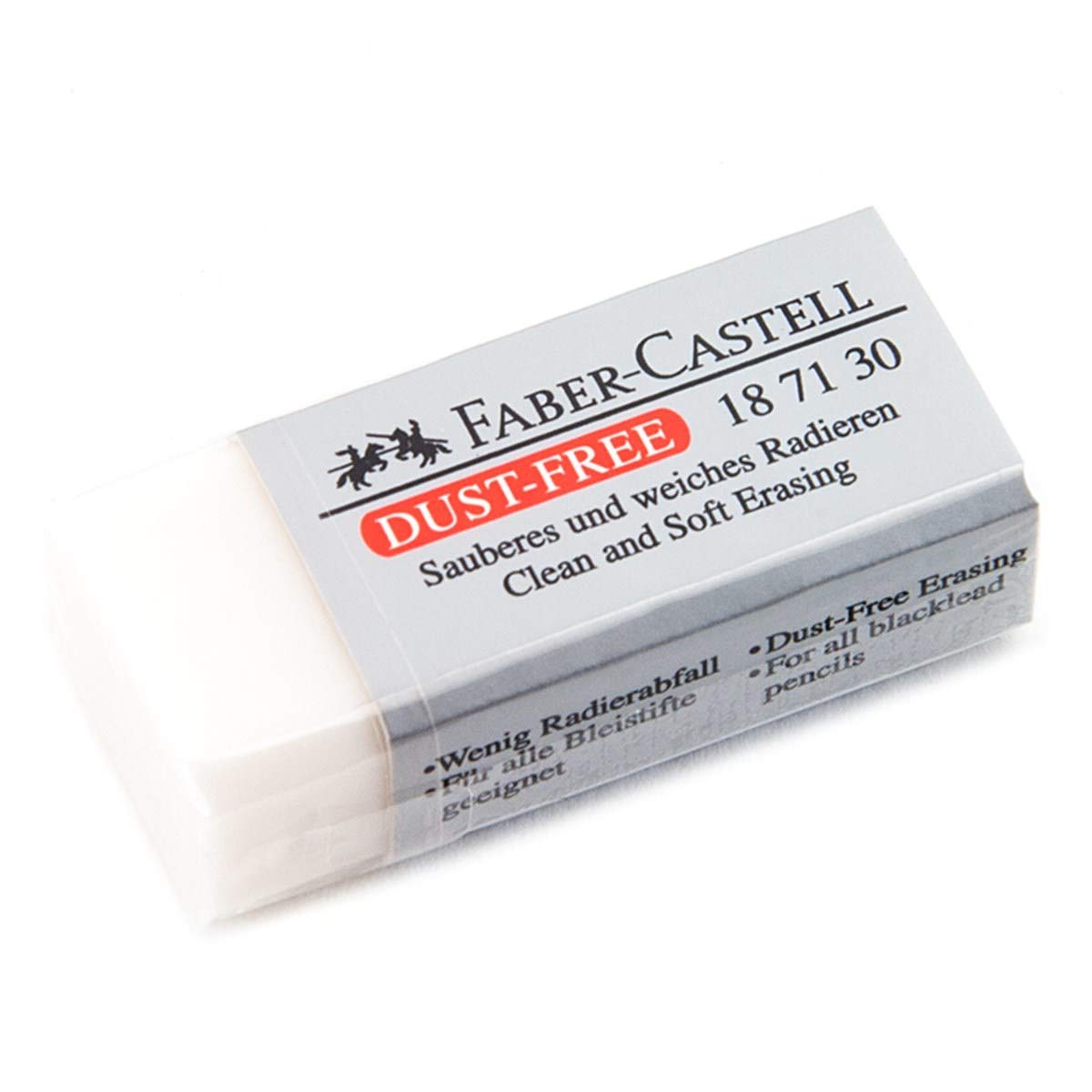 Faber-Castell - Gomma per cancellare, senza residui, bianca