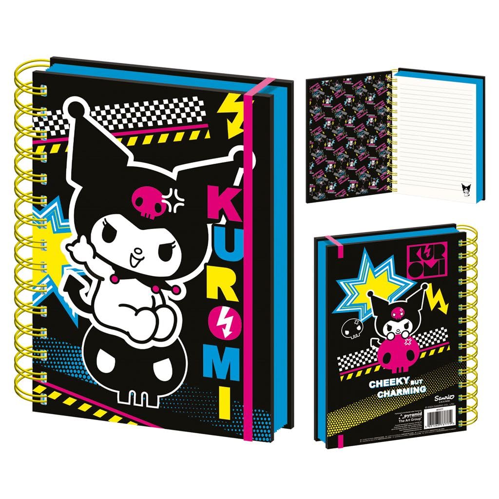 Kuromi (Punk Vibes) A5 Wiro Notebook - Bold, Fun Design Reflecting Kuromi’s Unique Style, Great for Fans