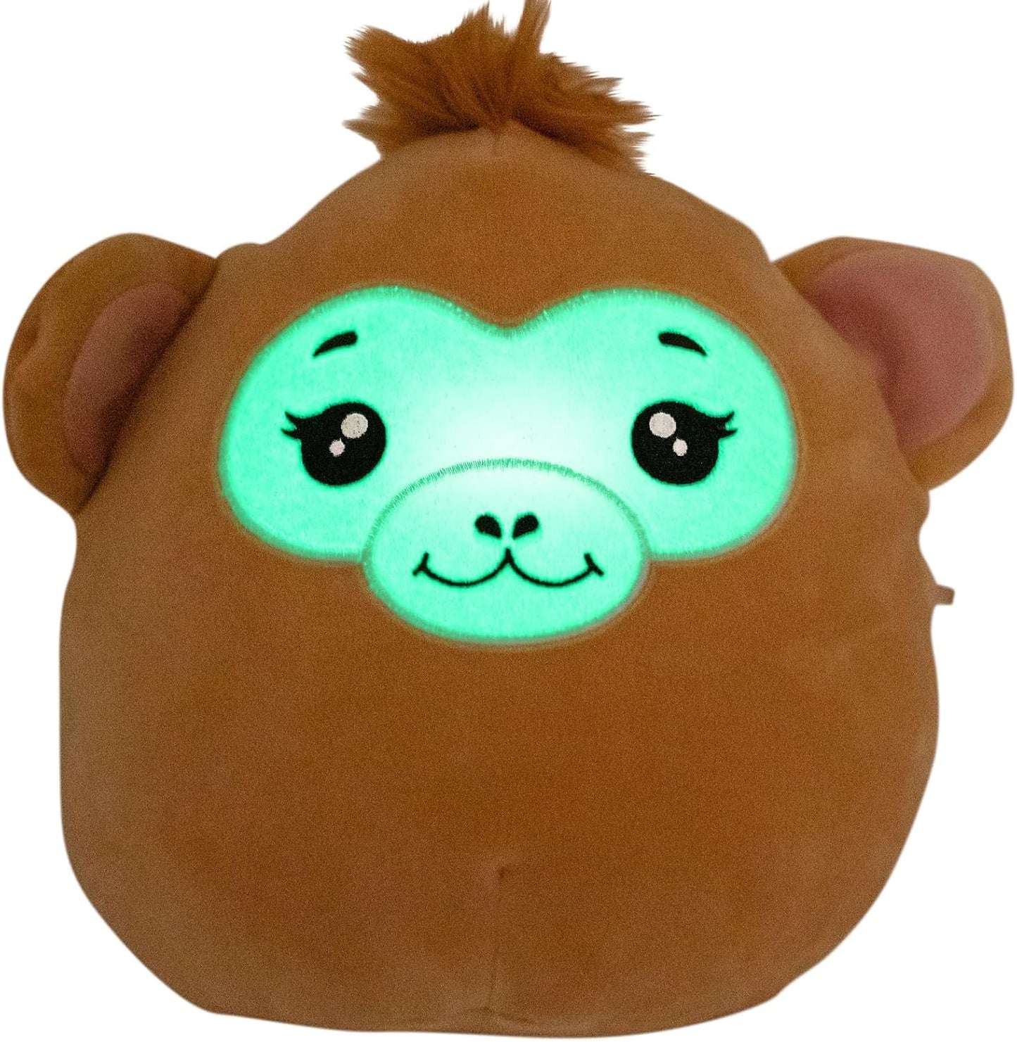 Depesche 13854 Ylvi Swoppies Cuddly Toy Monkey in Brown with Luminous Effect and Round Ears, Approx. 20 cm Plush Toy