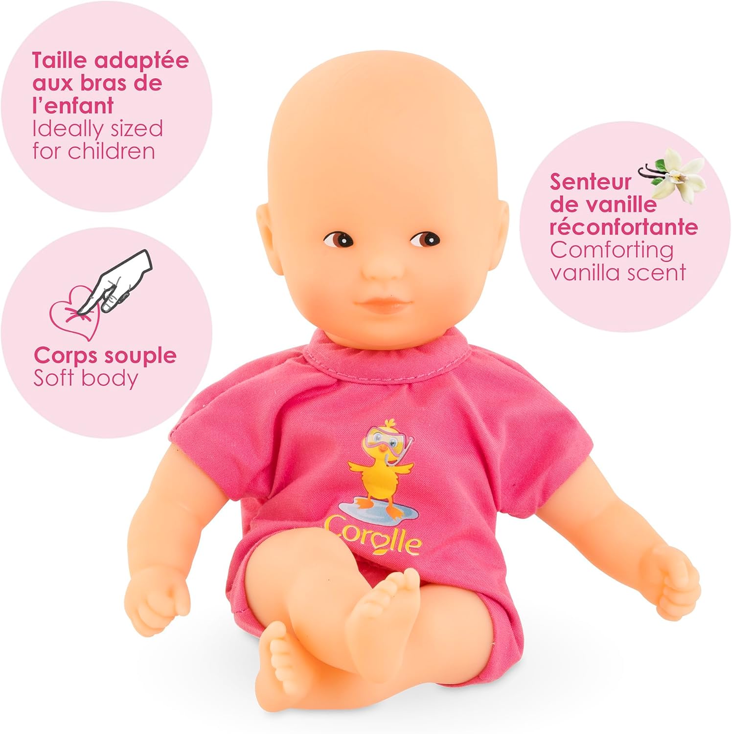 Corolle - Mijn eerste pop, mini-bad, roze, 20 cm, vanaf 18 maanden, 9000120320