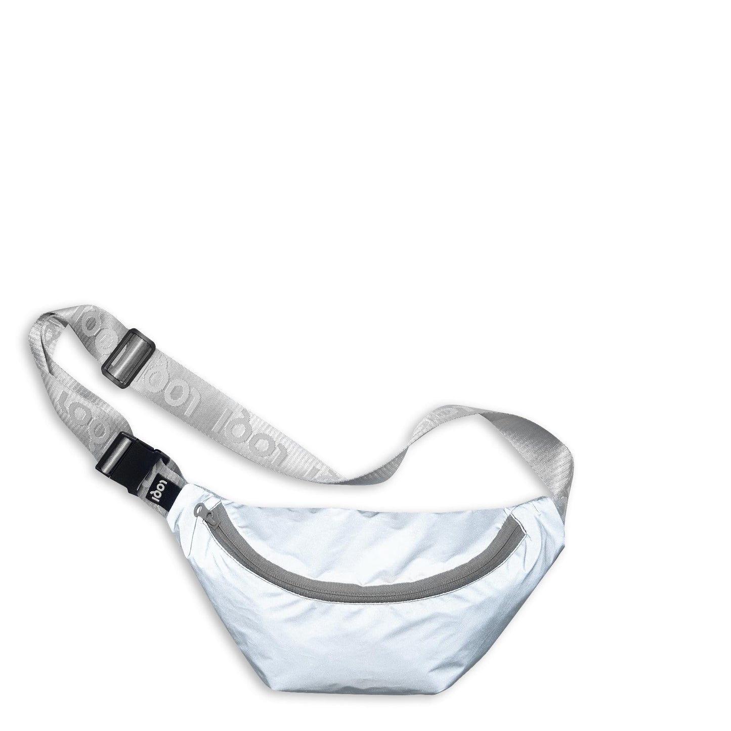 Reflective Bumbag, silver, L, money belt