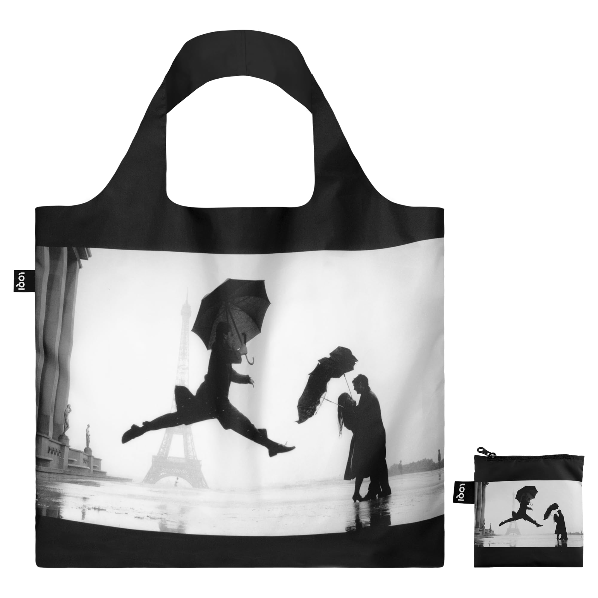 LOQI Elliott Erwitt Eiffel Tower Paris Recycled Bag, brown, Large