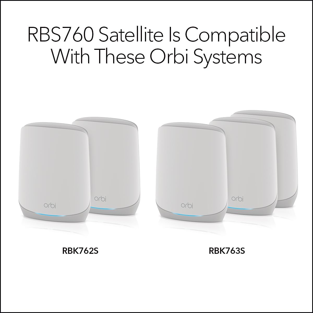 NETGEAR Orbi RBS760 WiFi 6 Mesh Add on Satellite, Adds up to 2,000sq ft, 11AX Tri-Band Mesh. Speeds up to 5.4Gbps, White