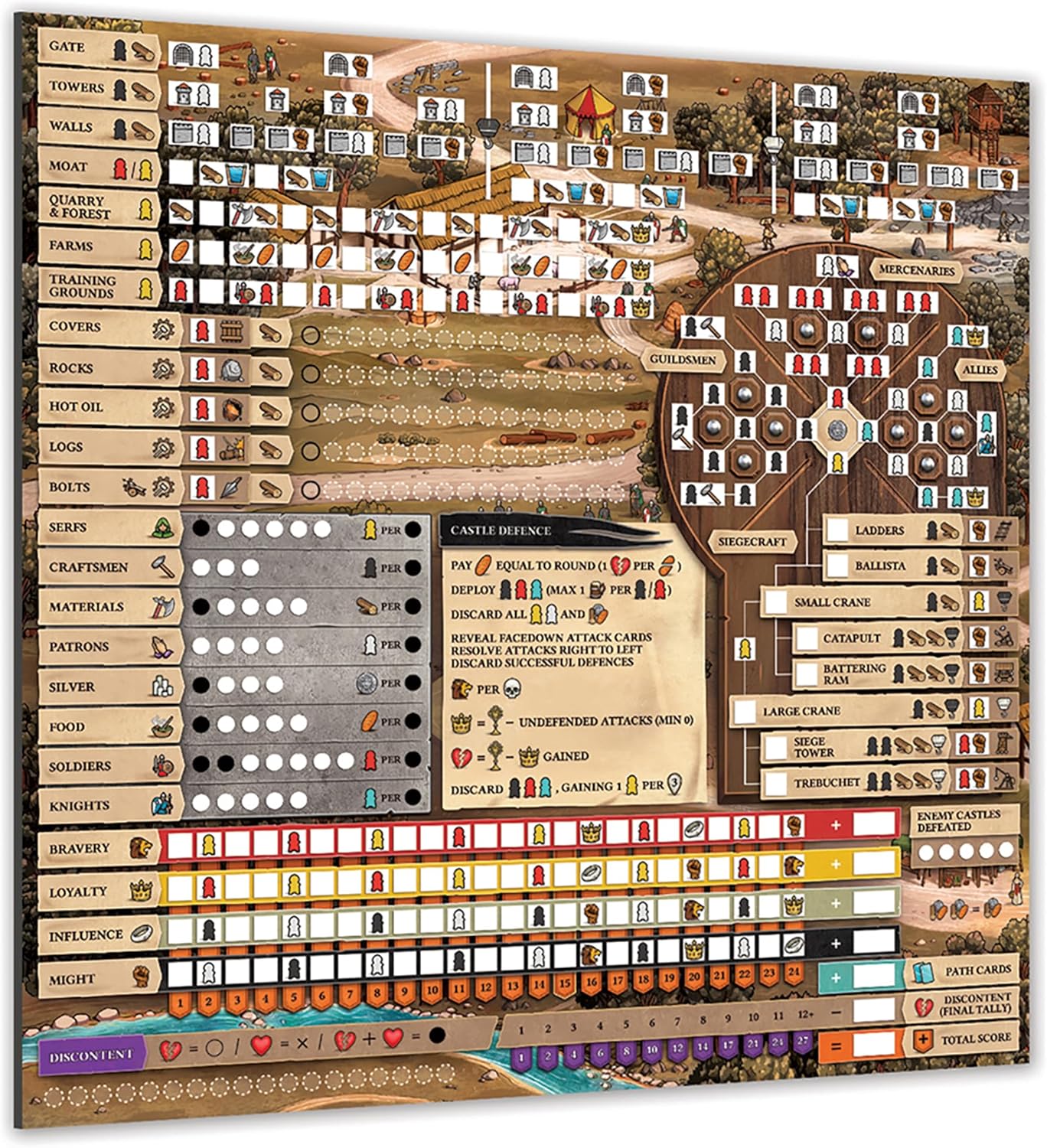 Renegade Games : Hadrian's Wall & The Anarchy – Tableaux effaçables à sec – 4 planches réutilisables double face, lot d'accessoires de jeu de stratégie européen, Garphill Games