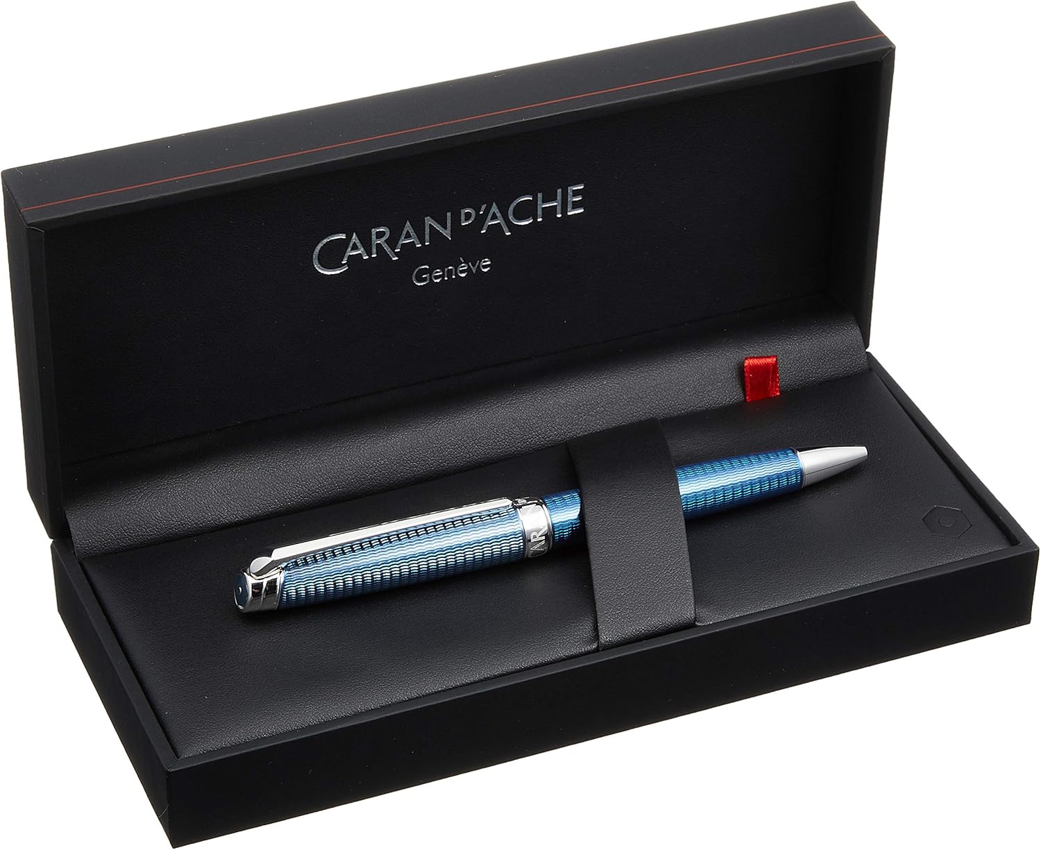 Caran d'Ache CD4789.168 Leman Grand Blue Silver Plated/Rhodium Coated Ballpoint Pen