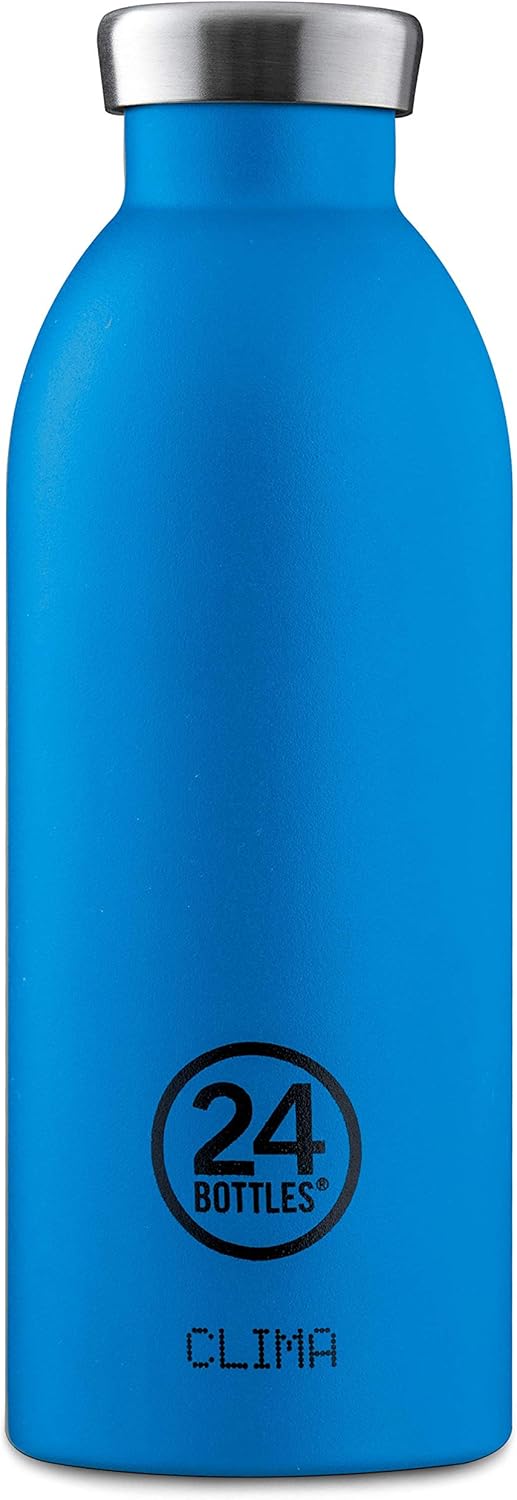 24Bottles Thermal Water Bottle | Reusable Stainless Steel Thermos Bottle BPA | 24Hours Cold 12Hours Hot | Climate Bottle | Original Italian Design (Pacific Beach, 500ml)