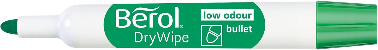Berol DryWipe Whiteboard Marker Pens | Bullet Tip | Assorted Colours | Low-Odour Ink | 48 Dry Erase Markers