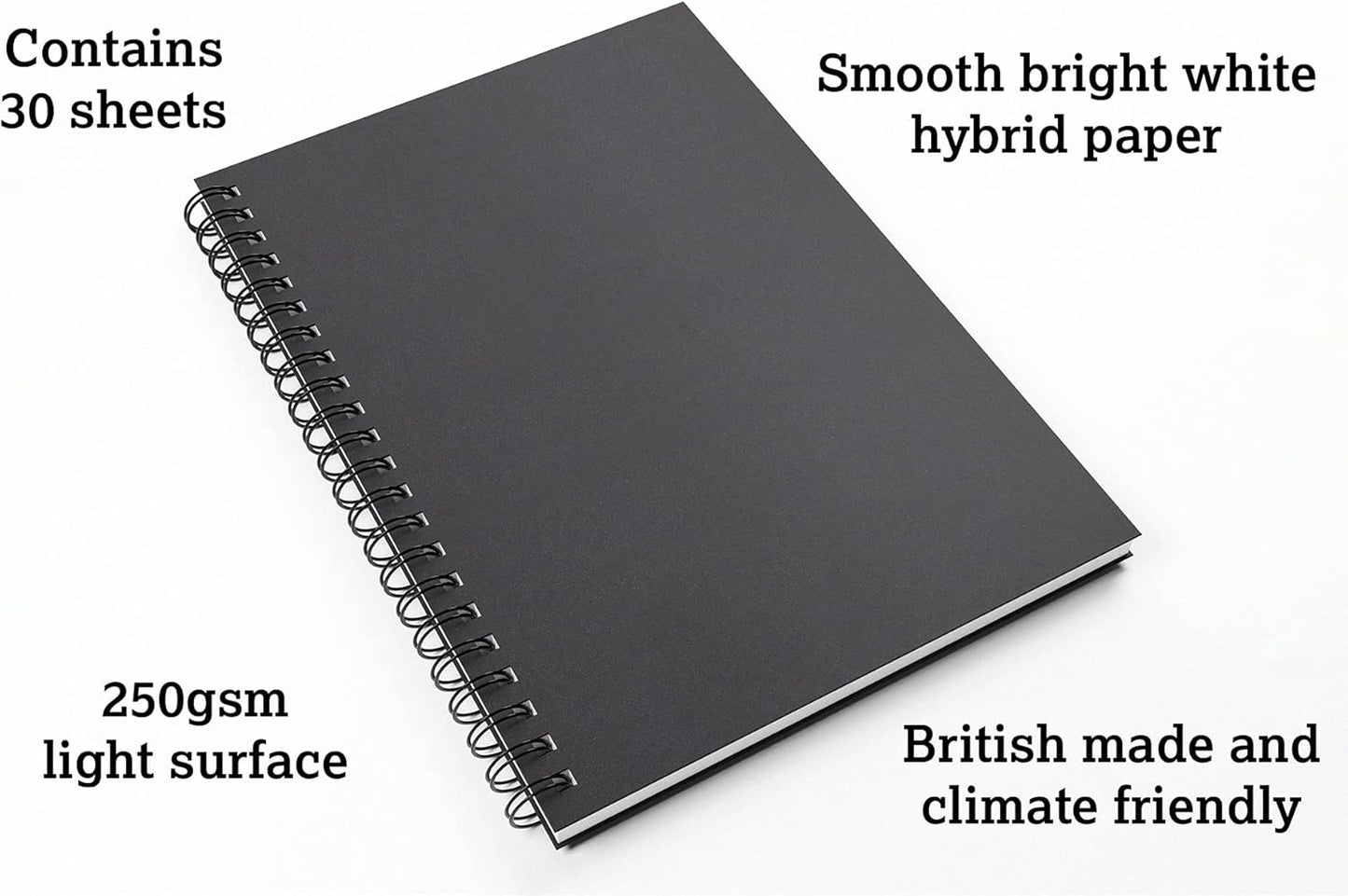 Artgecko Paint Marker Sketch Book A4 Portrait - 60 Pages (30 Sheets) 250gsm Smooth Bright White Hybrid Paper