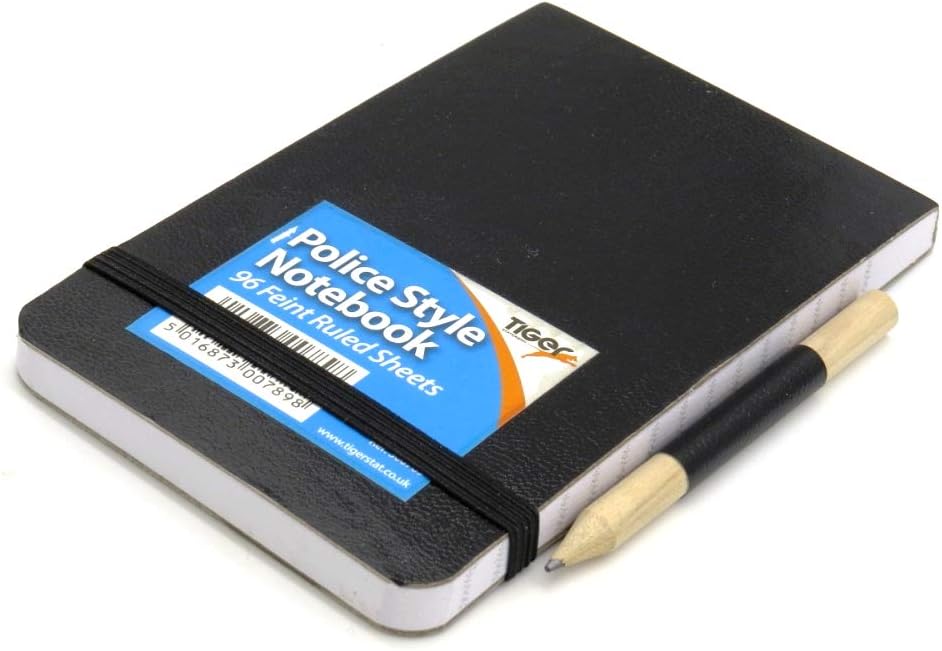 CREATESPACE Tiger Almohadilla elástica para Cuaderno de Estilo policial con lápiz
