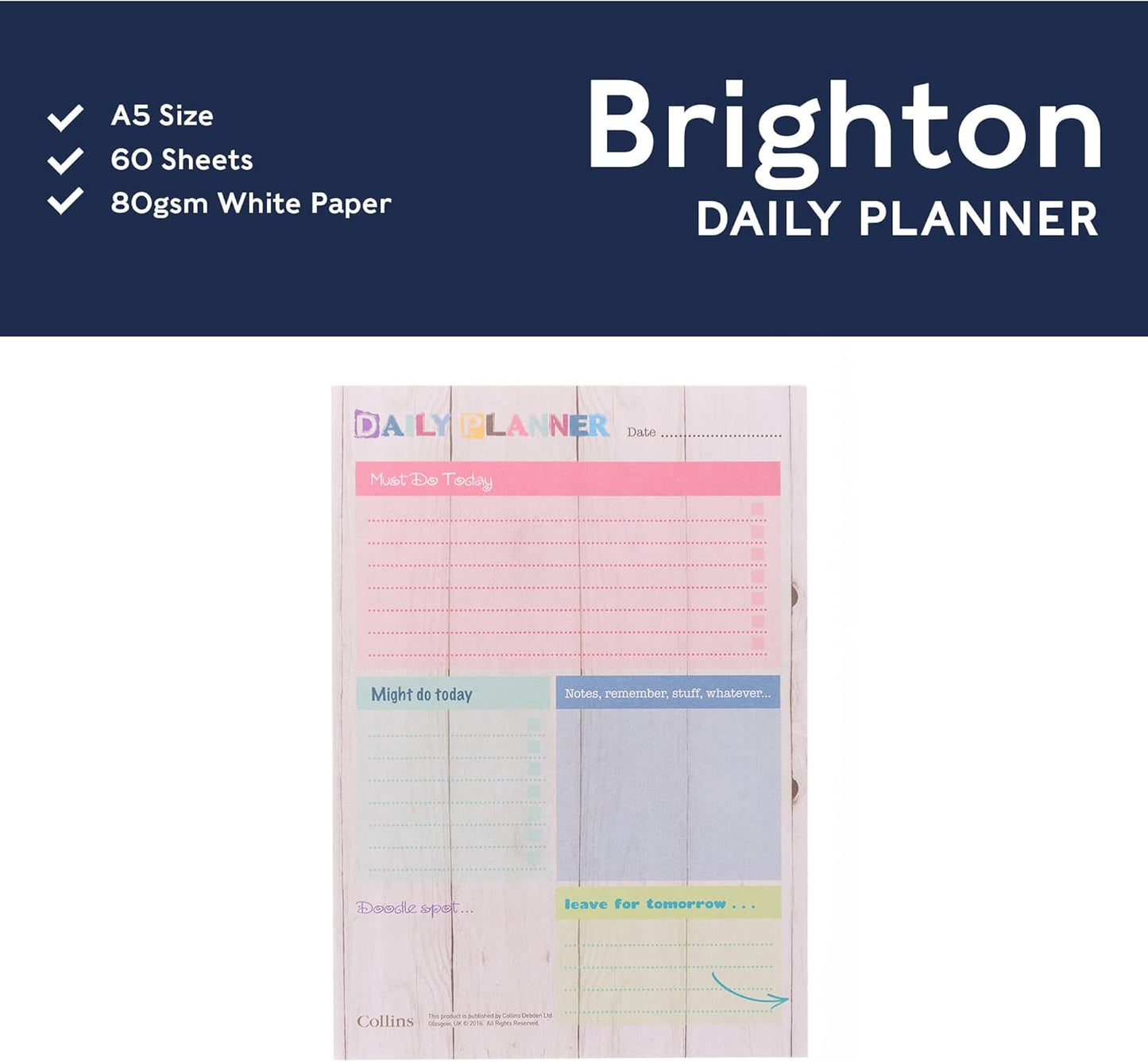 Collins Brighton - Planner Pad A5 Daily - DPDA5-01