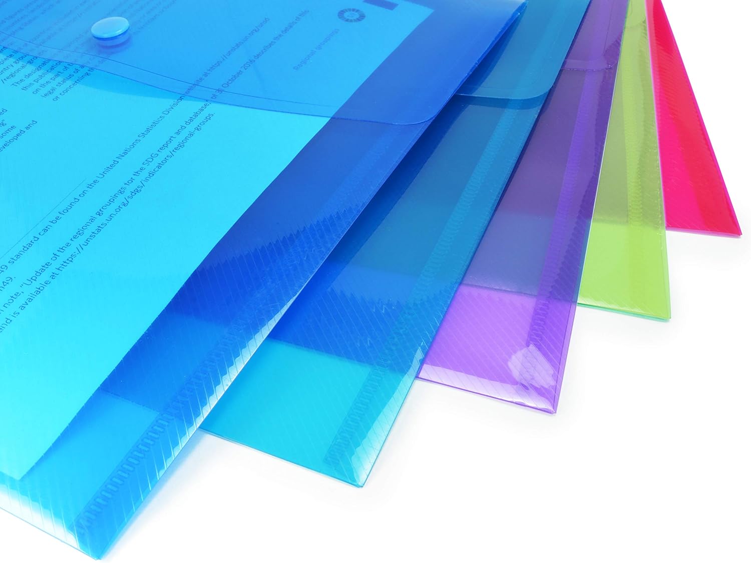 Rapesco 1494 Popper Wallets, A4+ / Foolscap, Assorted Transparent Colours