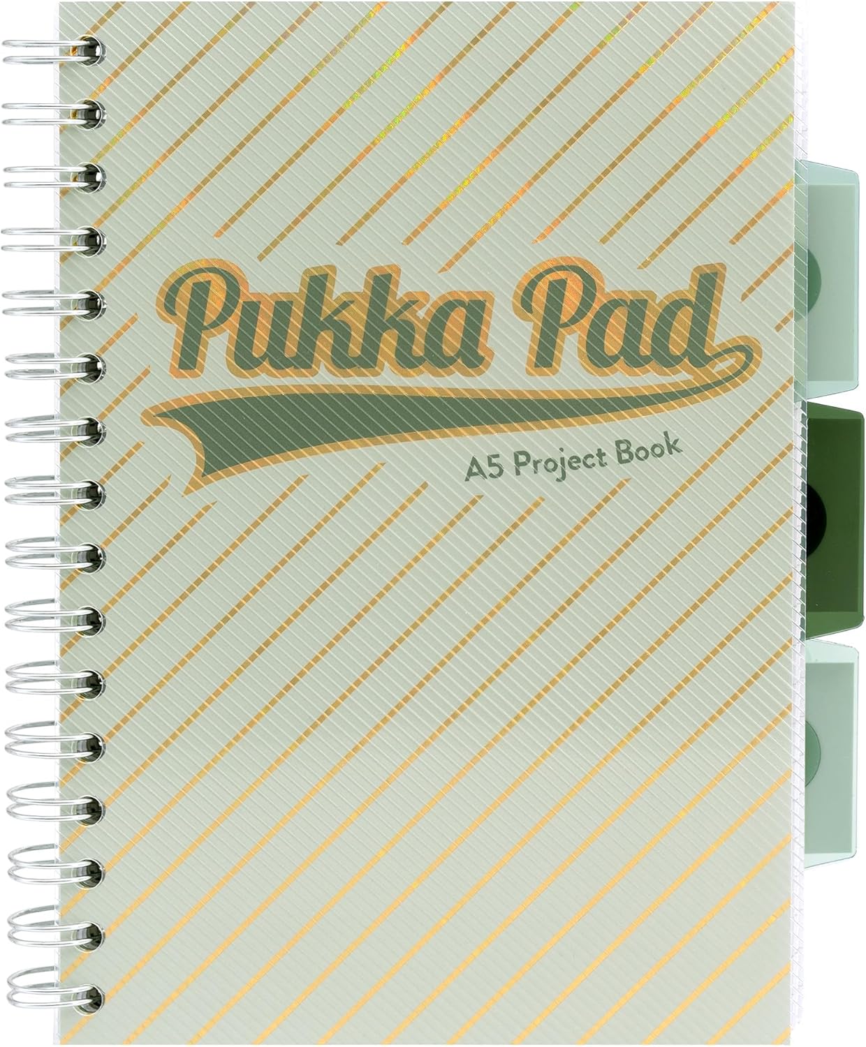 Pukka Pad Haze A5 Project Book – Pack of 3 Wirebound Notebooks with 5 Repositionable Dividers with Storage Pockets and Tabs for Organisation and Personalisation – 200 Pages, 100 Sheets of 80GSM Paper