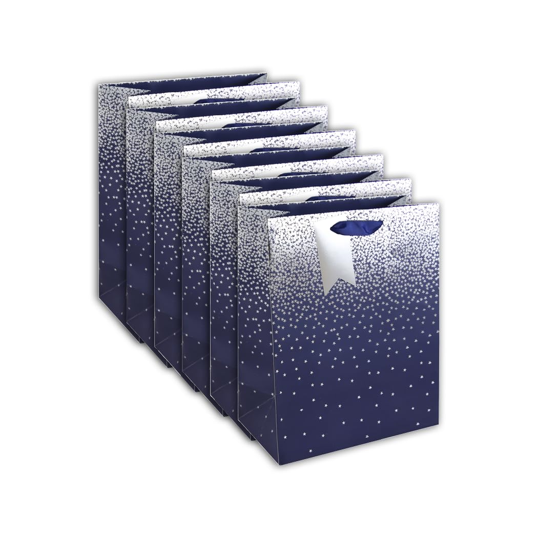 Clairefontaine Excellia 30861-2Cpack Set of 6 Large Gift Bags 26.5 x 14 x 33 cm 210 g Beach Huts Summer Bag Blue and Red Ideal for: Board Games, Puzzles