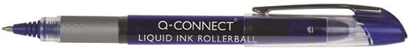 Q-Connect Liquid Ink Rollerball Pen Fine Blue (Pack of 10) KF50140