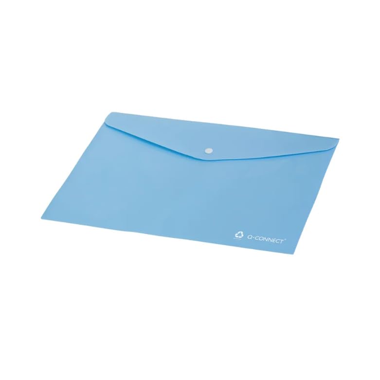 Q-Connect Recycled Polypropylene Folder Transparent A4 Blue (Pack of 12