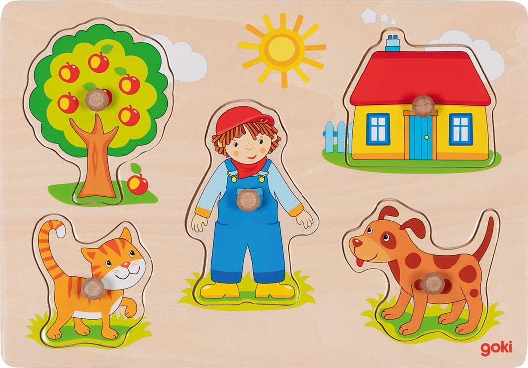 Goki - Goki Houten Noppenpuzzel 5st.