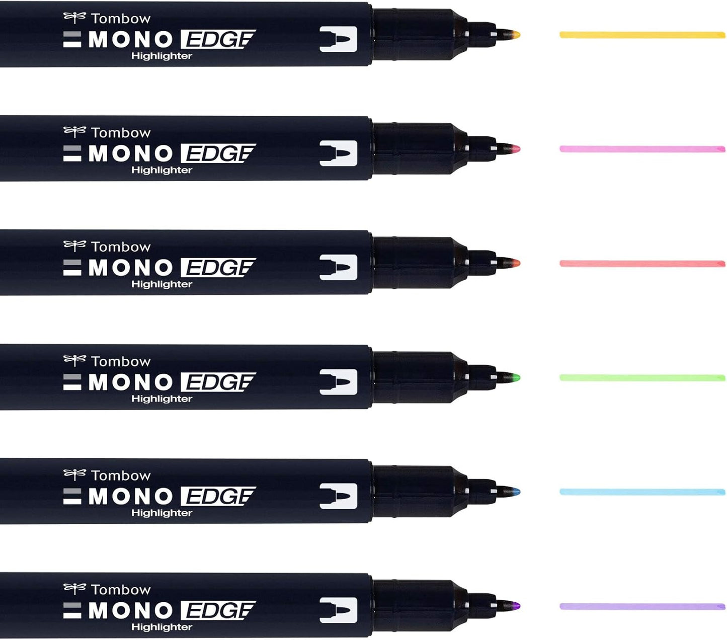 Tombow MONO edge highlighter with two tips, green, chisel tip and fineliner tip, quick-drying, environmentally friendly design