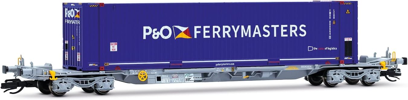 Arnold TT HN9760 2-unit pack 4-axle container wagons, 2x 45' container P & O Ferrymasters (blue + yellow), ep. VI Wagon Packs
