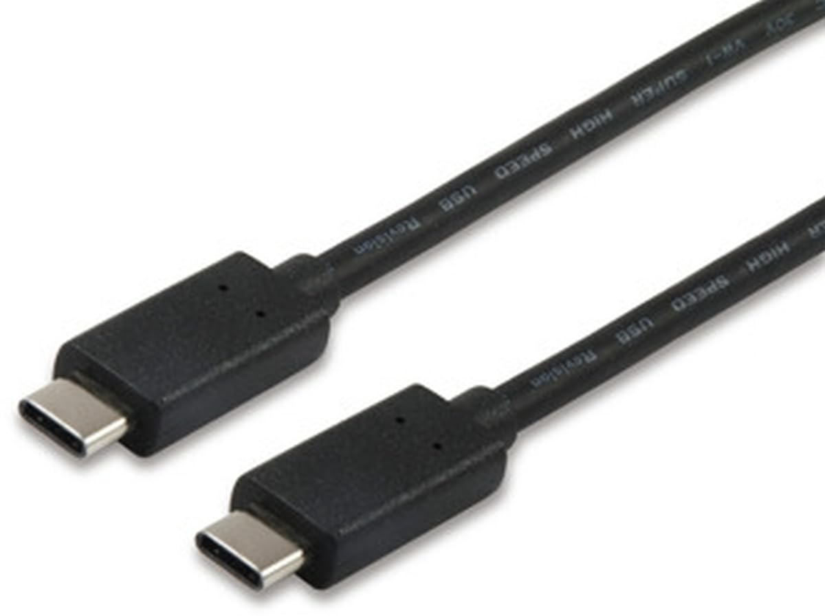 equip 12888307 1 m USB C USB C Black – USB Cable (1 m, USB c, usb c, Male/Male, Black, Right