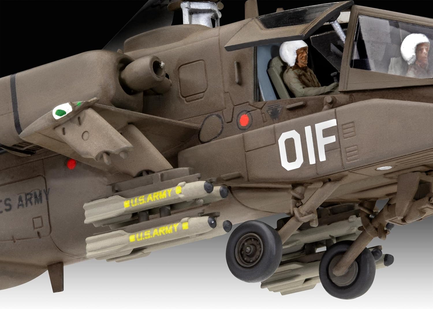 Revell 63824 1:144-Modellsatz AH-64A Apache Army originalgetreuer Modellbausatz für Fortgeschrittene, unlackiert