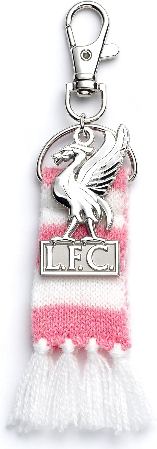 The Carat Shop Liverpool Football Club Pink Stripe Scarf & Liverbird Backpack Hanger