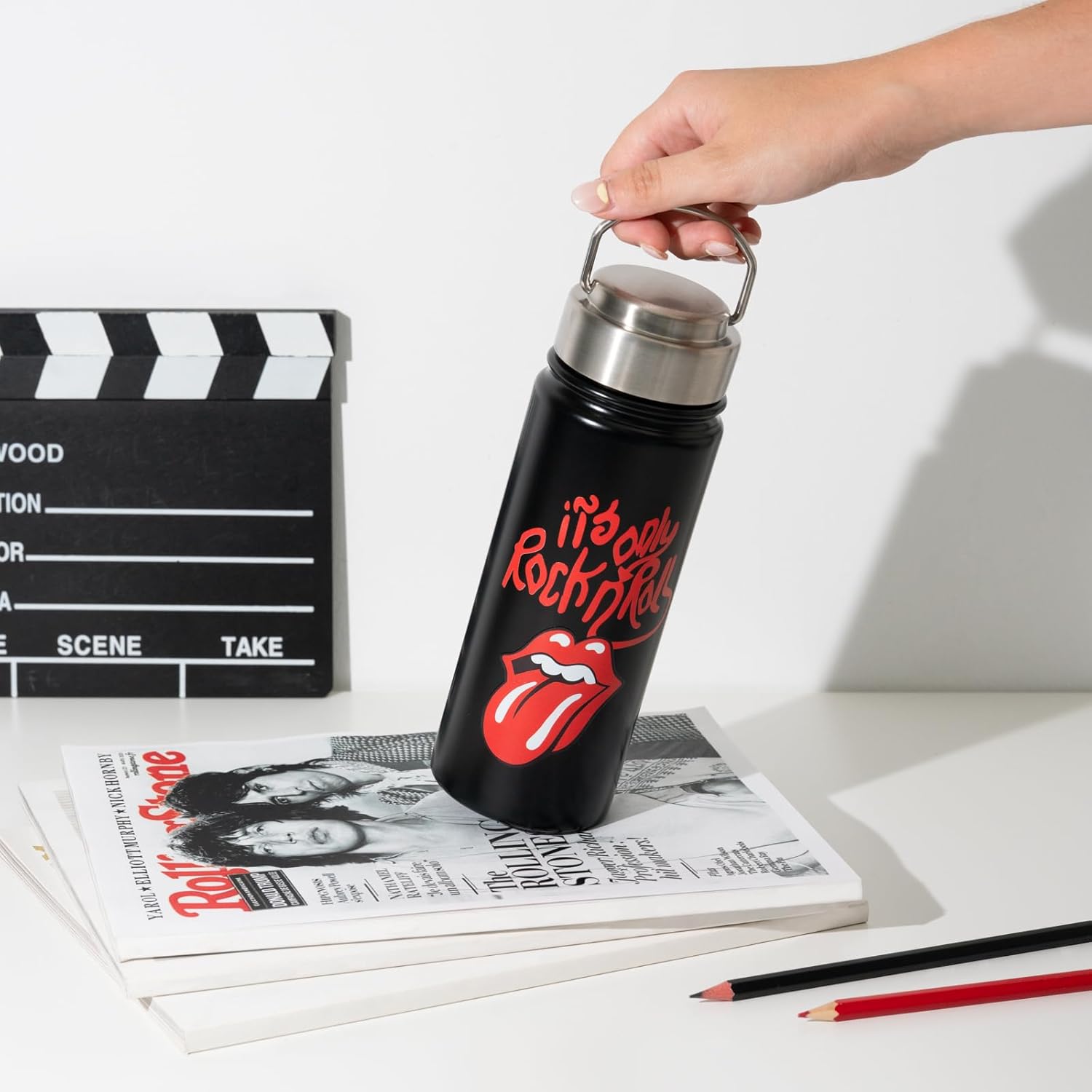 GRUPO ERIK: BORRACCIA TERMICA 500ML THE ROLLING STONES| BORRACCIA IN ACCIAIO INOX – BOTTIGLIA PER L'ACQUA, IDEALE COME REGALO