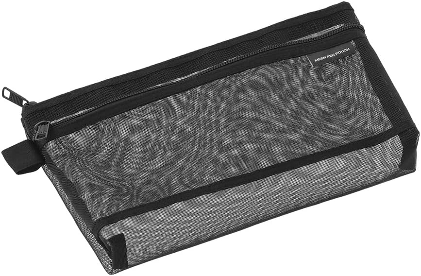 DESIGNPHIL Midori 41832006 Pen Case, Mesh Pen Pouch, Black A