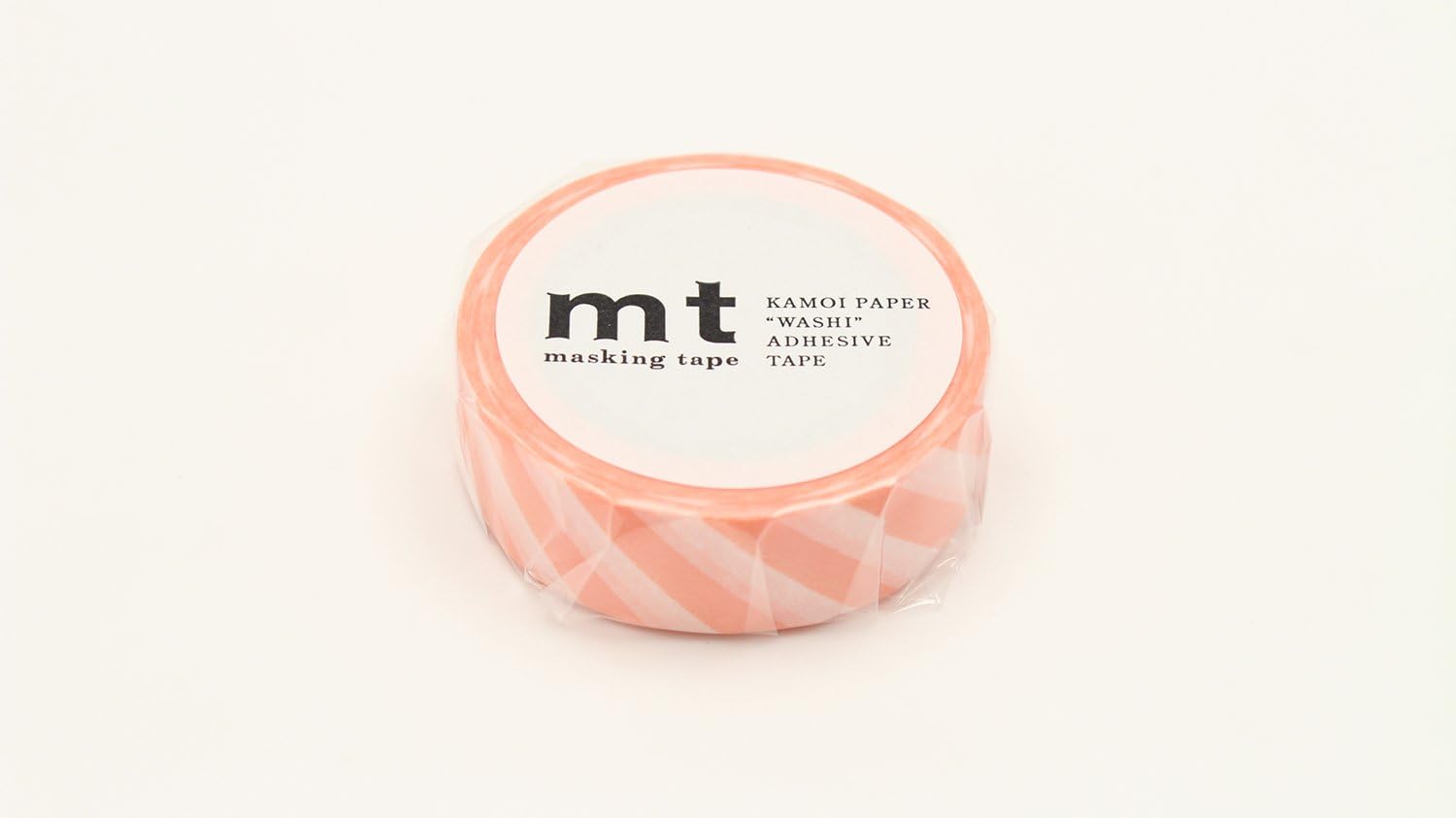 mt Masking Tape 1P"Stripe Salmon Pink" Washi Masking Tape - Salmon Pink