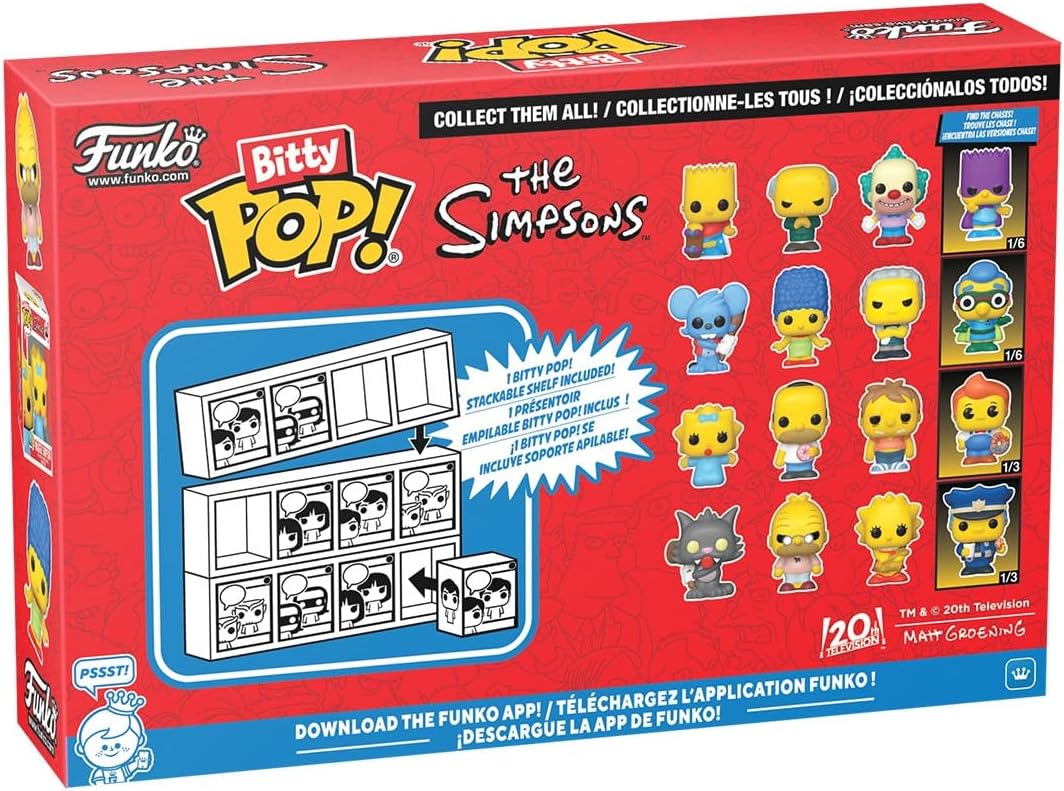 Funko Bitty Pop! the Simpsons - Scratchy - 4PK and A Surprise Mystery Mini Figure - 0.9 Inch (2.2 Cm) Collectable - Stackable Display Shelf Included - Gift Idea - Party Bags Stocking - TV Fans
