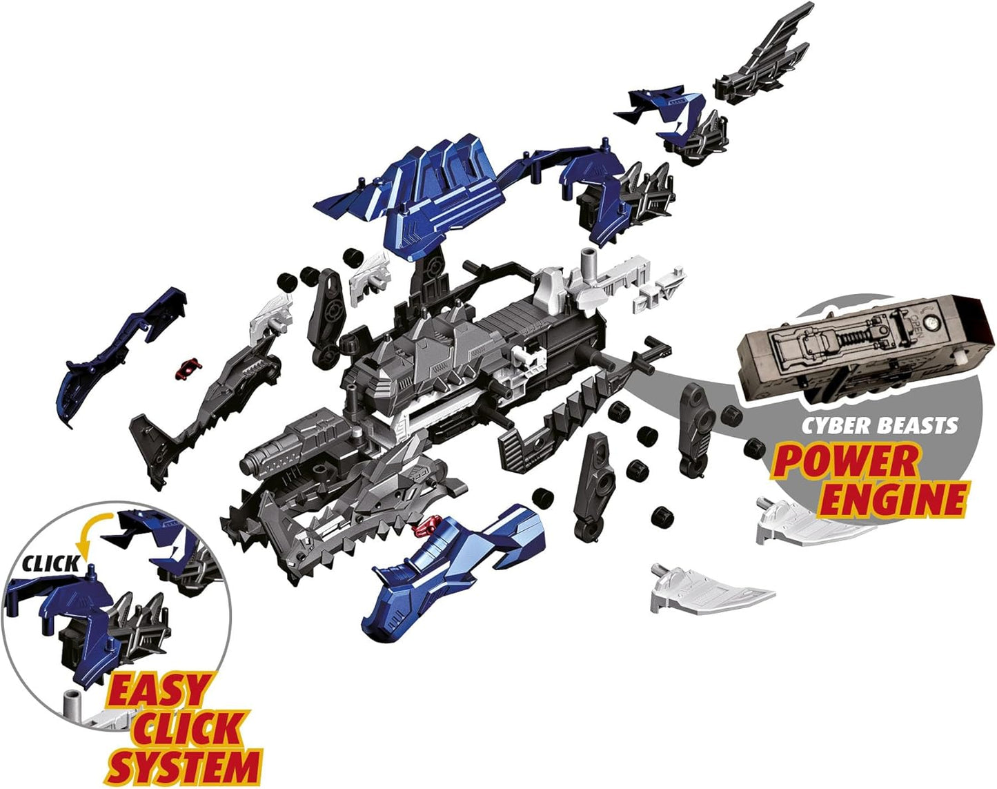 Revell 07851 HydroFang: CyberBeasts 1:35 Scale Unbuilt Pre-Coloured Plastic Model Kit With Moving Parts & CyberBeasts Engine