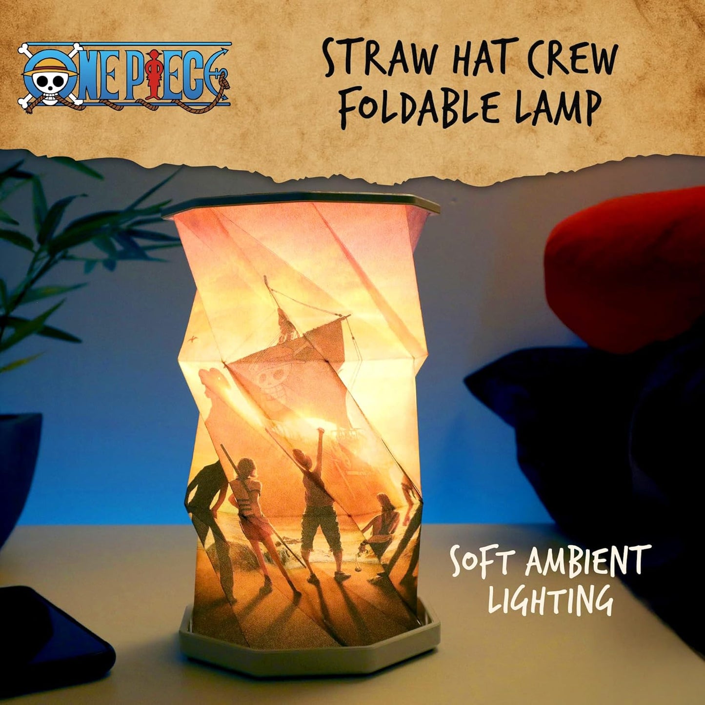 Nemesis Now Foldable LED Lamp 8 in – Touch-Activated, USB-C Rechargeable Light, Unique Fan Merchandise, Gifts & Decor for Collectors –