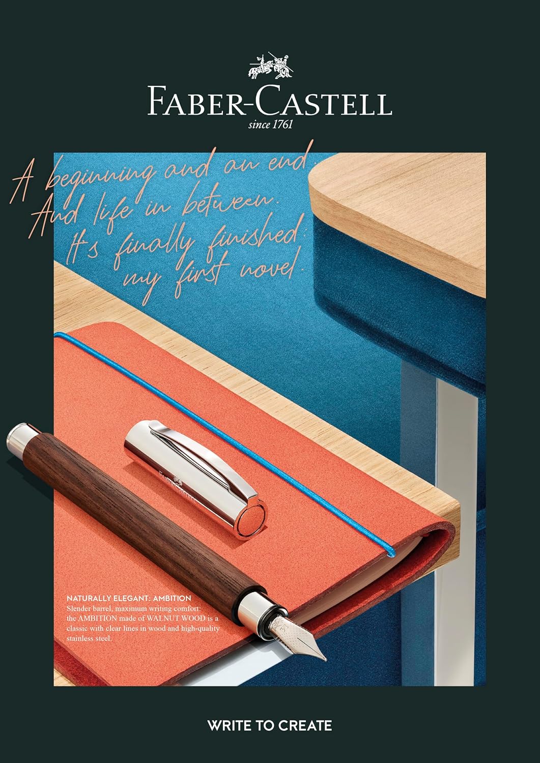 Faber-Castell Ambition 148181 Pear, inklusive Geschenkverpackung, Schaftfarbe: Brown/Silver Fountain Pen