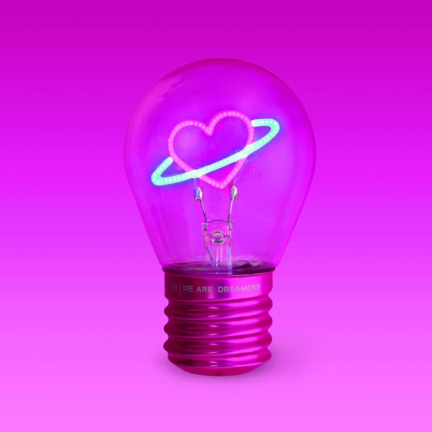 LEGAMI - Table Lamp Bulb Shape - Indoor Only - Rechargeable with USB Cable - Wireless - Light Bulb Fiction - Saturn Theme - Bianco