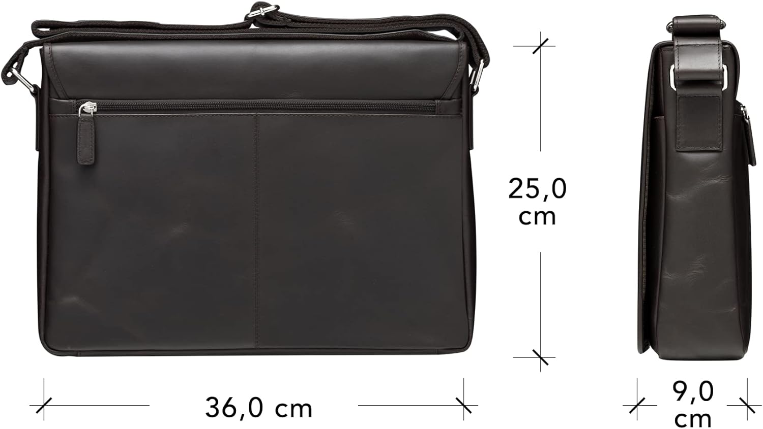 dbramante1928 - Marselisborg - laptoptas - aktetas van leer 14 inch - schoudertas voor heren en dames - laptoptas voor business & werk - Deens design - Hunter Dark - (2e Gen)