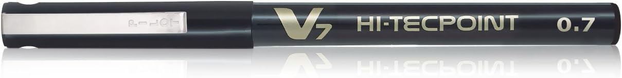 Pilot BX-V7-B Hi-Tecpoint Rollerball Pen, 0.7 mm Tip - Black, Box of 12