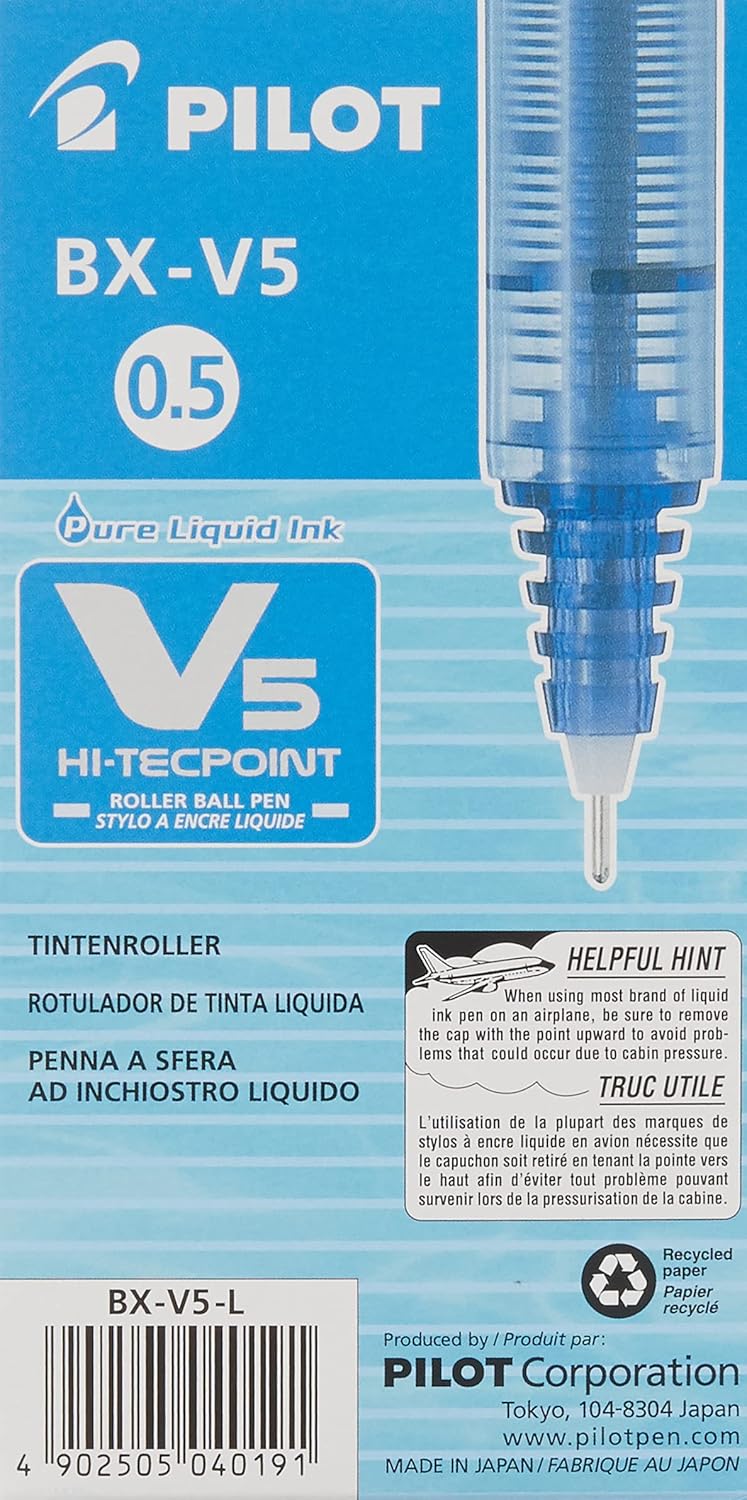 Pilot V5 Liquid Ink Rollerball 0.5 mm Tip (Box of 12