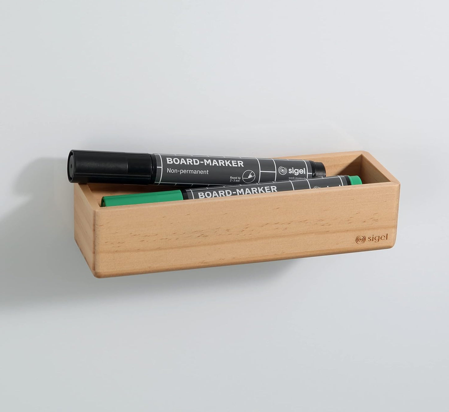 SIGEL BA400 Pen tray, Beige, 17,5 x 4 cm, solid wood pine, integrated magnets, for magnetic WhiteBoards and Glass Boards