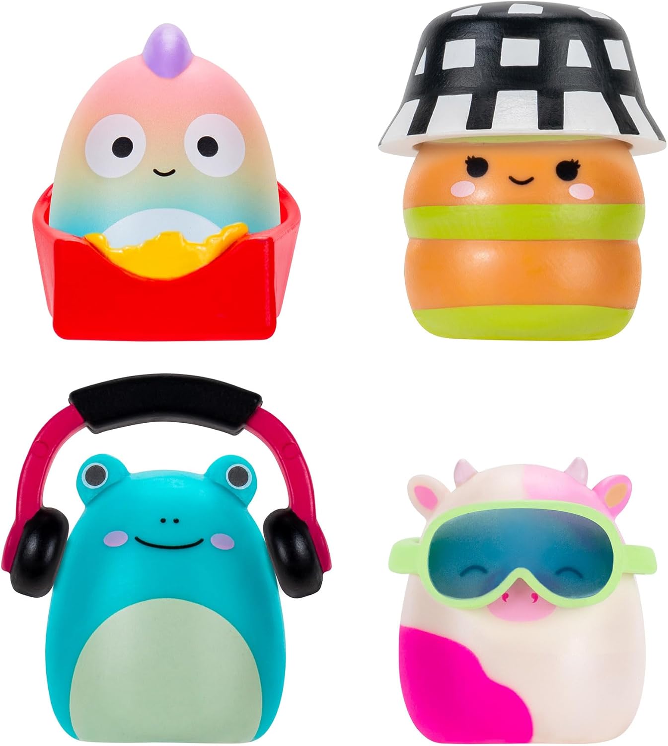 Squish-a-longs Mini-Squish 14-Pack (Wave 3, Style 1) - Pink Cow, Green Caterpillar, Rainbow Chameleon