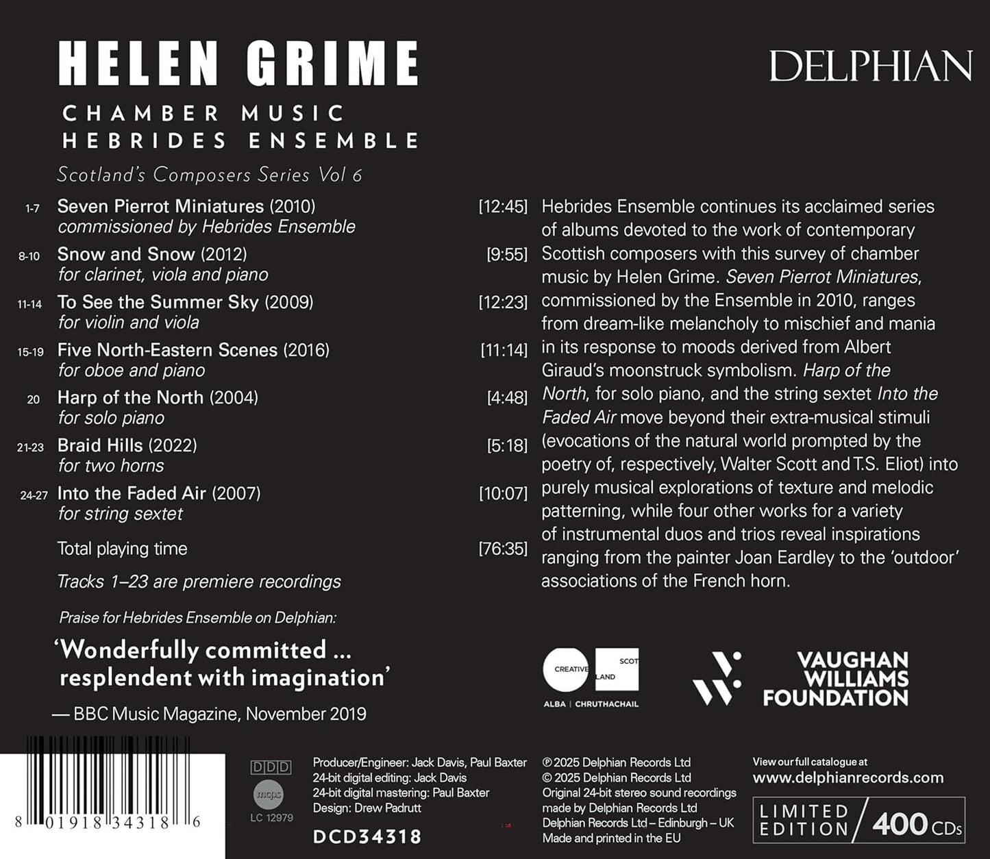 Helen Grime: Chamber Music