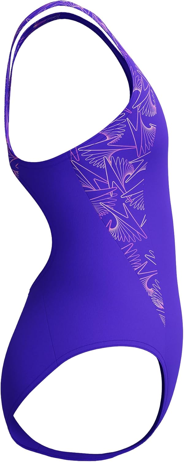 Speedo Girl's Hyperboom Splice Muscleback Swimsuit | Swim Training |Chlorine Resistant | Quick Drying | Stretch Fabric | Comfort Fit Swimwear (Pack of 1)