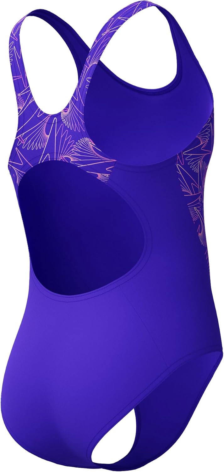 Speedo Girl's Hyperboom Splice Muscleback Swimsuit | Swim Training |Chlorine Resistant | Quick Drying | Stretch Fabric | Comfort Fit Swimwear (Pack of 1)