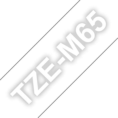 Original Brother TZe-M65 Matt Label Tape White on Clear - 36mm Wide x 8m Long