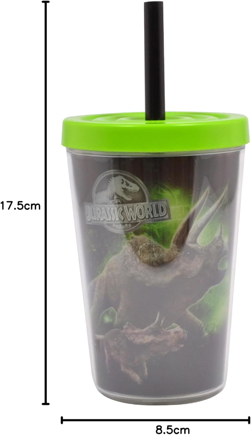 Joy Toy Drinking Cup with lid and Straw, Multicoloured, 1 Count (Pack of 1)