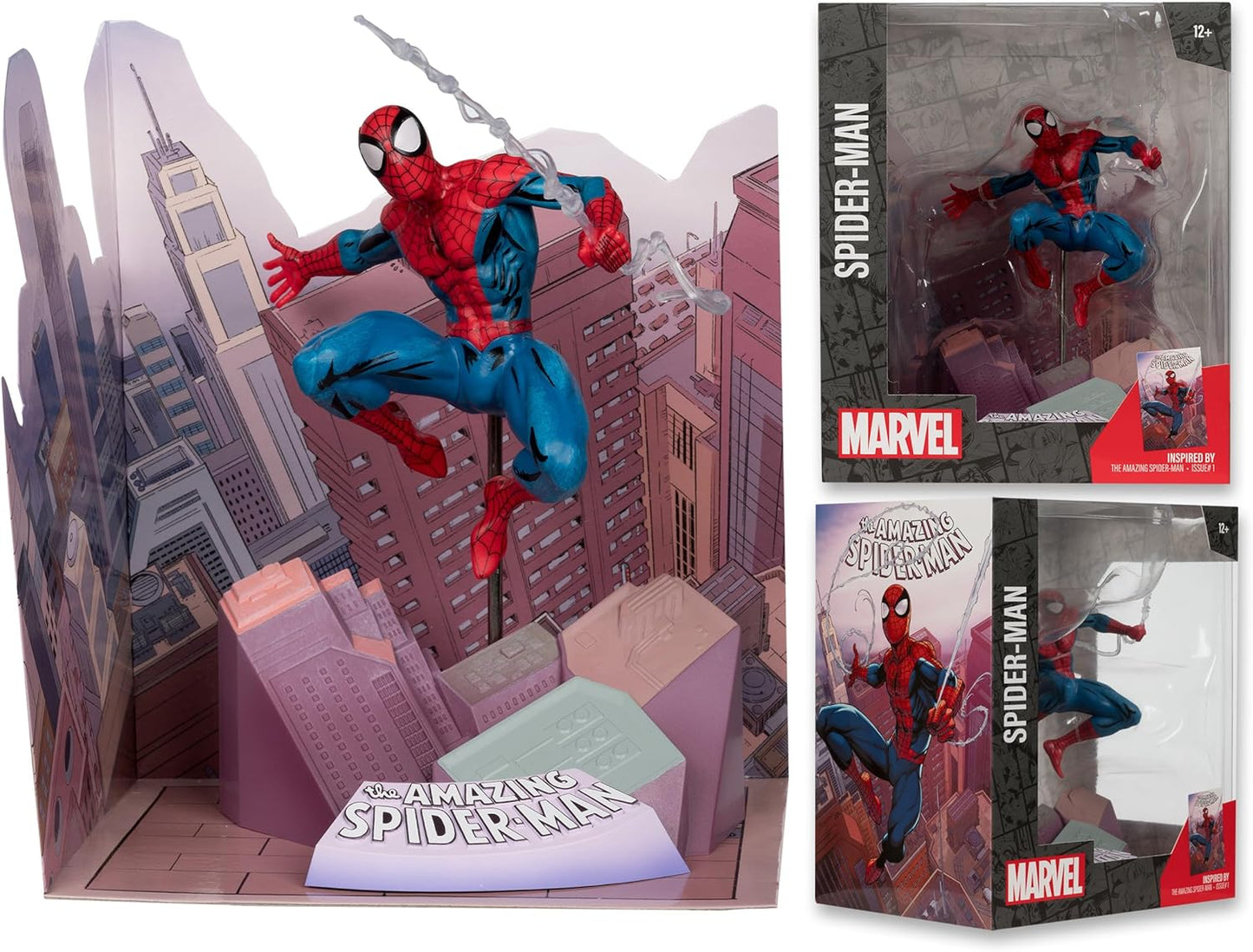 McFarlane Toys Marvel Spider-Man Sammelobjekt im Maßstab 1:10 mit Szene (The Amazing Spider-Man #1