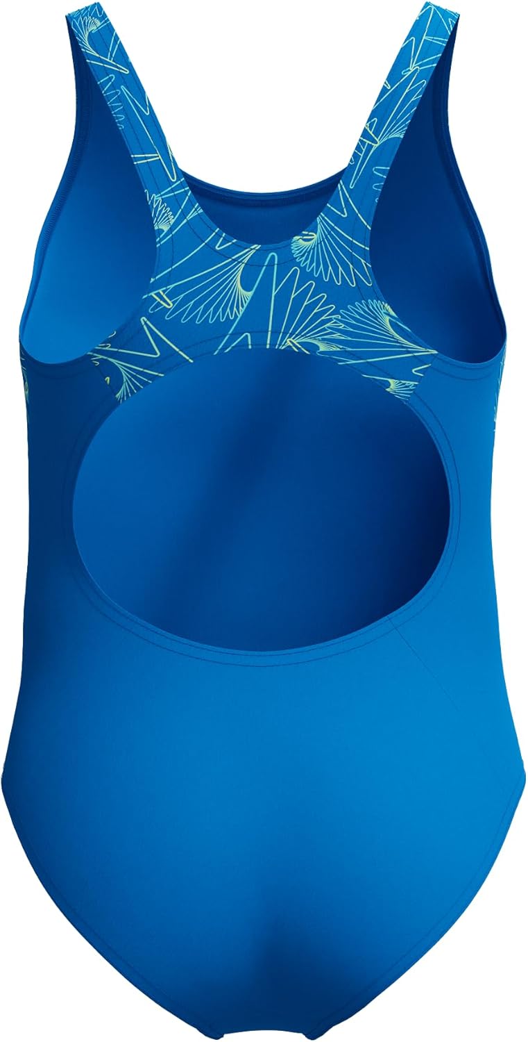 Speedo Girl's Hyperboom Splice Muscleback Swimsuit | Swim Training |Chlorine Resistant | Quick Drying | Stretch Fabric | Comfort Fit Swimwear (Pack of 1)