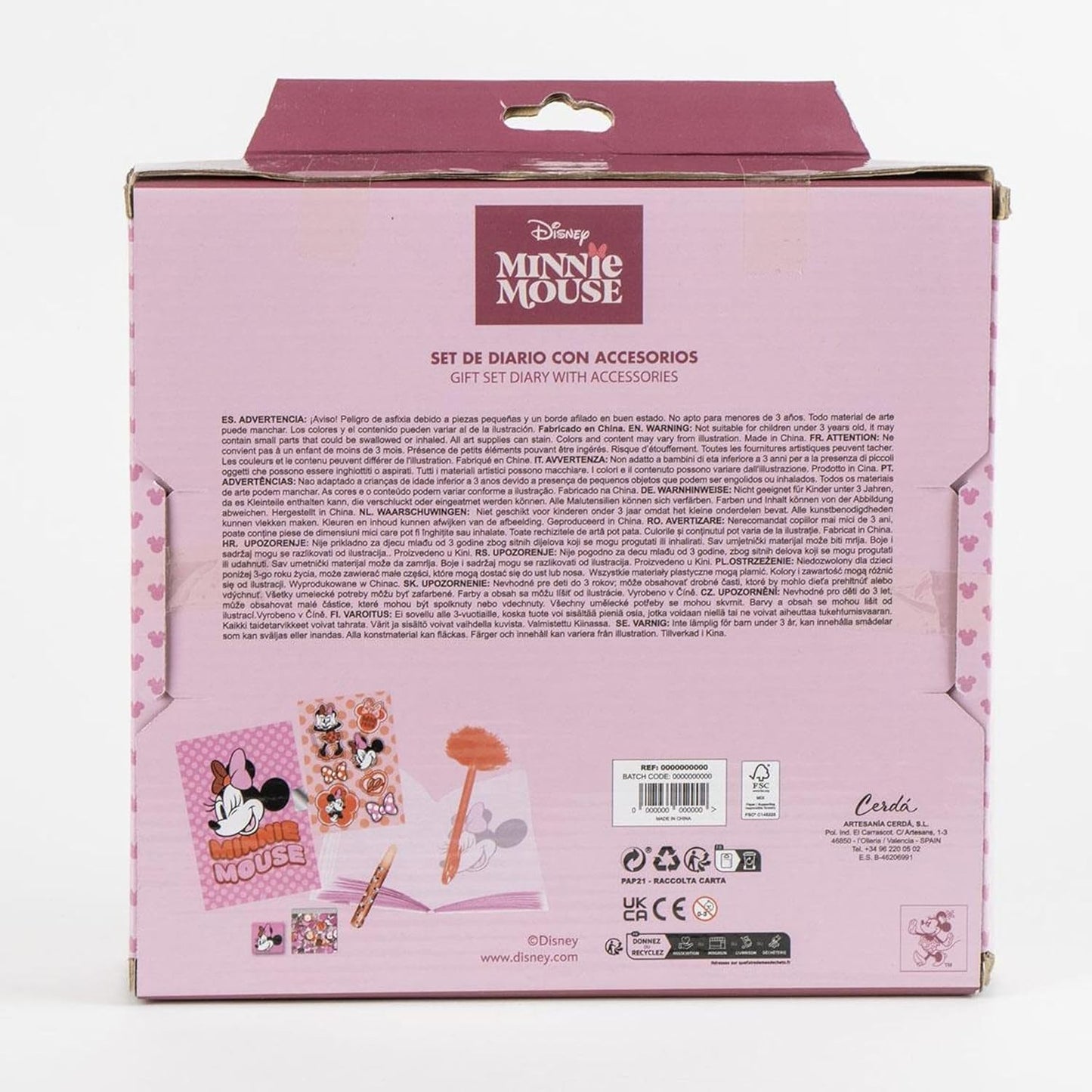 CERDÁ LIFE'S LITTLE MOMENTS Minnie Diary Set - Children's Diary with Fuzzy Pen, Stickers and Minnie Mouse Themed Accessories for Creative Girls Who Love to Write, Draw and Customize Their Own World